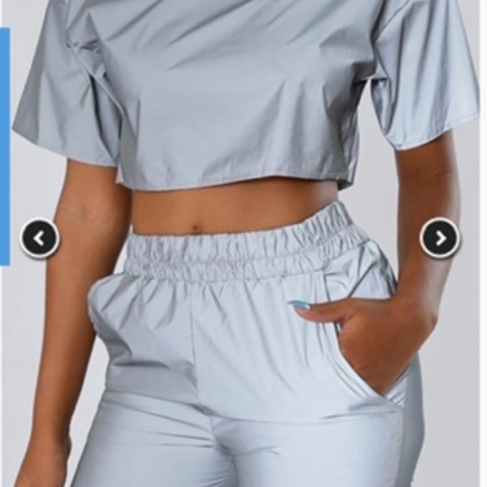 Glow grey high rise joggers pants